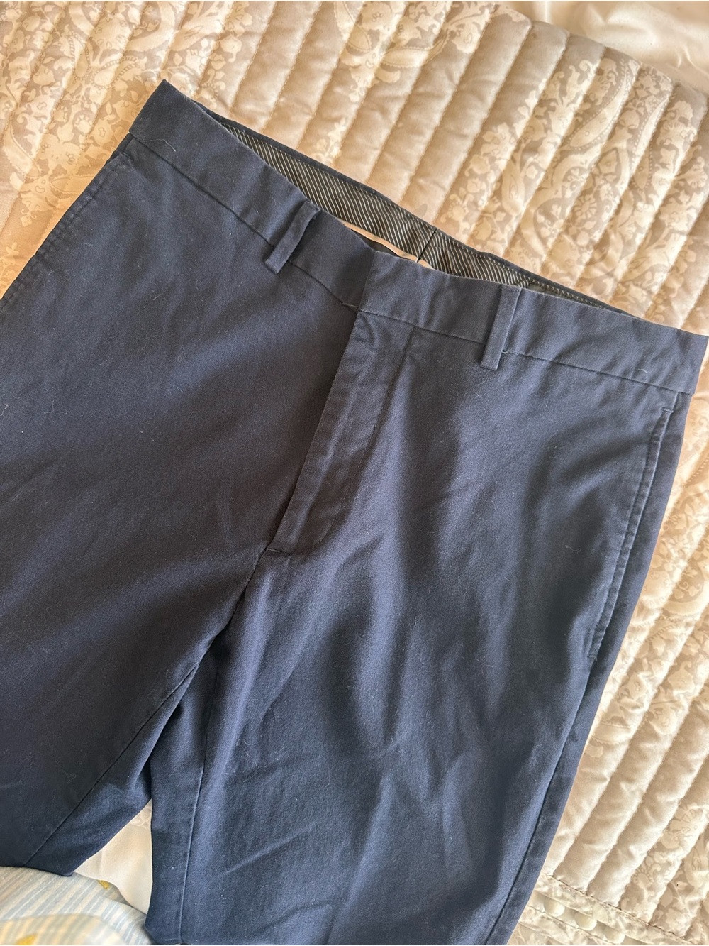 Banana Republic Men's Navy Flat-Front Chinos